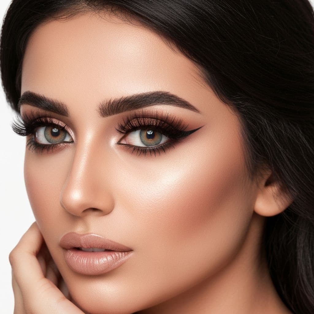 عارضة ترتدي رموش لمار